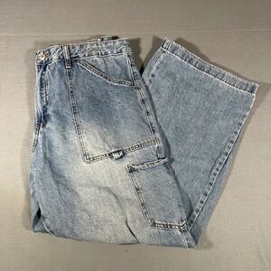 S.O.N.G. Women's Light Wash‎ Denim Carpenter Pants Size 17/33 Y2K Style